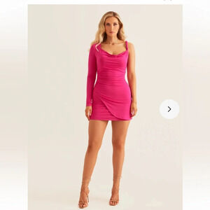 Alana Eve Raspberry Chloe One Sleeve Mini Dress size small